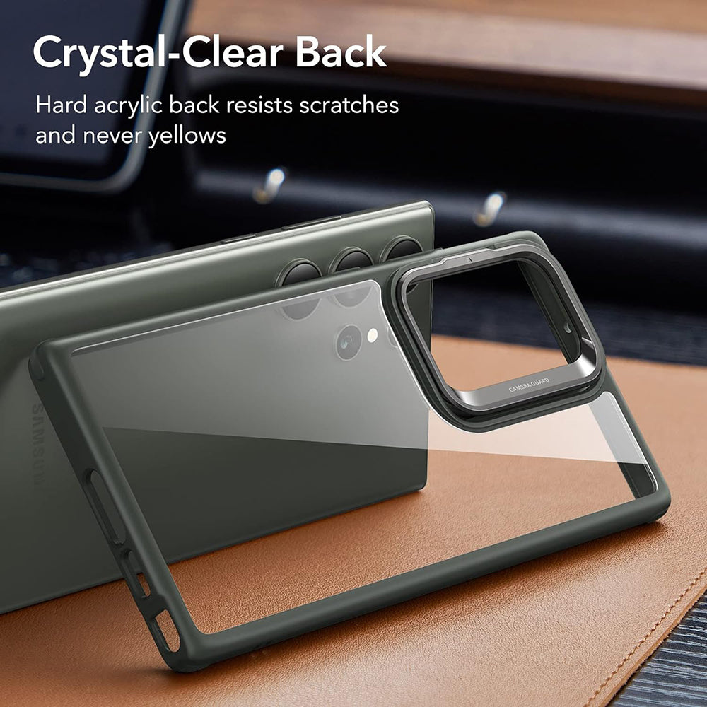 Custodia per Samsung Galaxy S23 Ultra S918, ESR, Classic Kickstand, Verde Trasparente