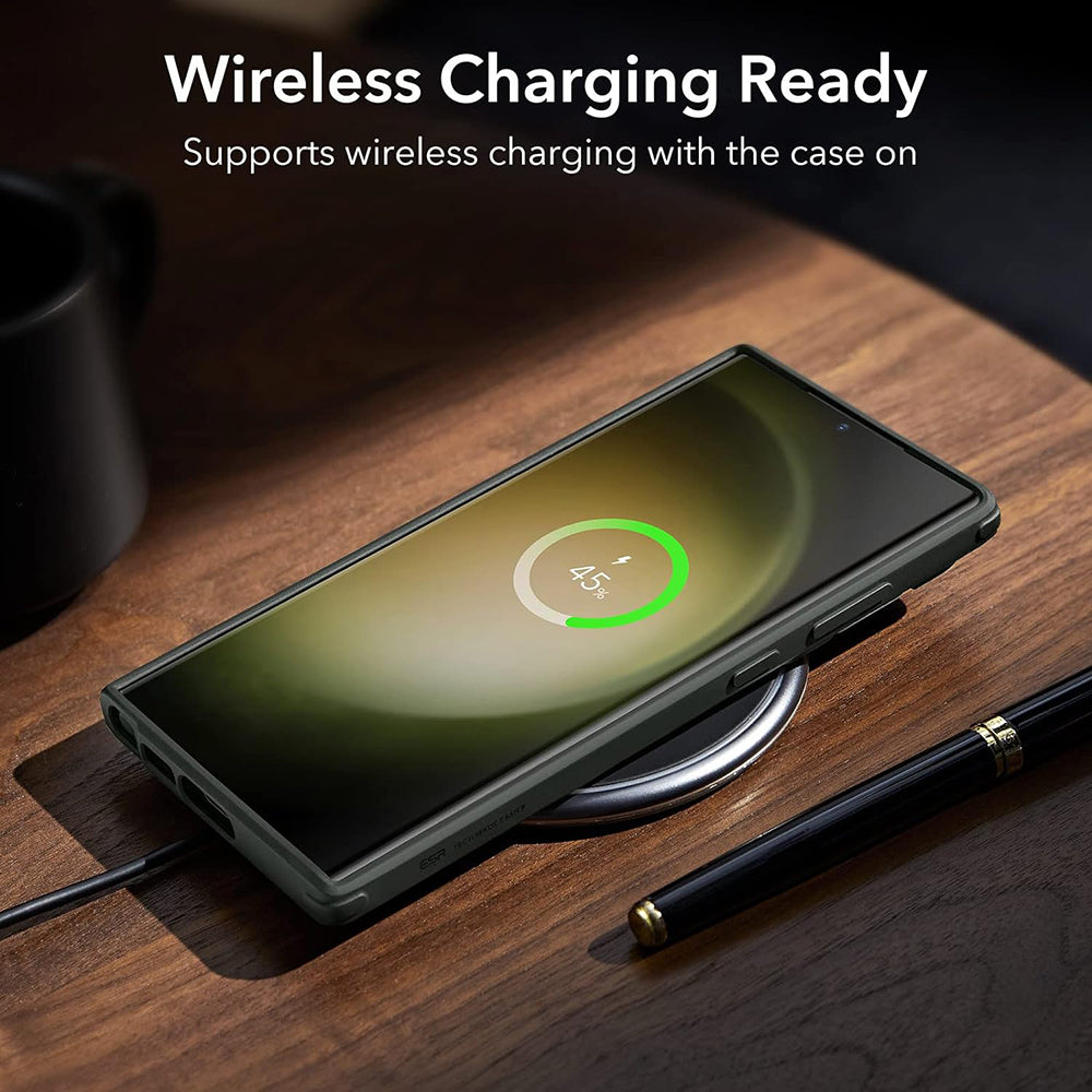 Custodia per Samsung Galaxy S23 Ultra S918, ESR, Classic Kickstand, Verde Trasparente