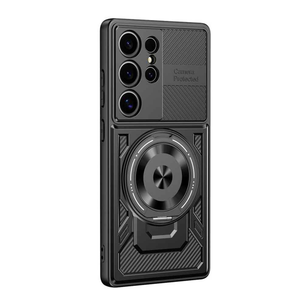 Custodia per Samsung Galaxy S23 Ultra S918, Techsuit, RuggedCam, Nera