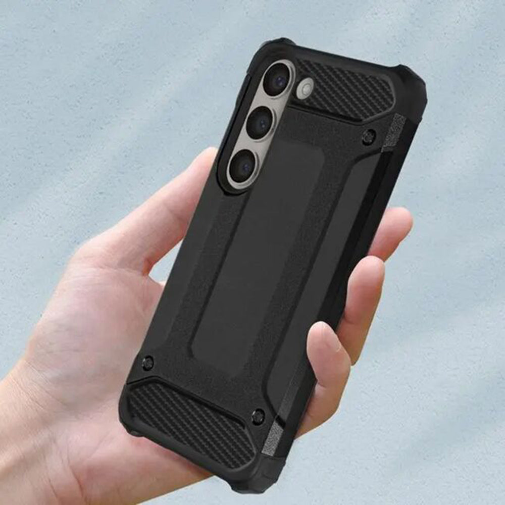 Custodia per Samsung Galaxy S24 FE S721, Techsuit, Hybrid Armor, Nera
