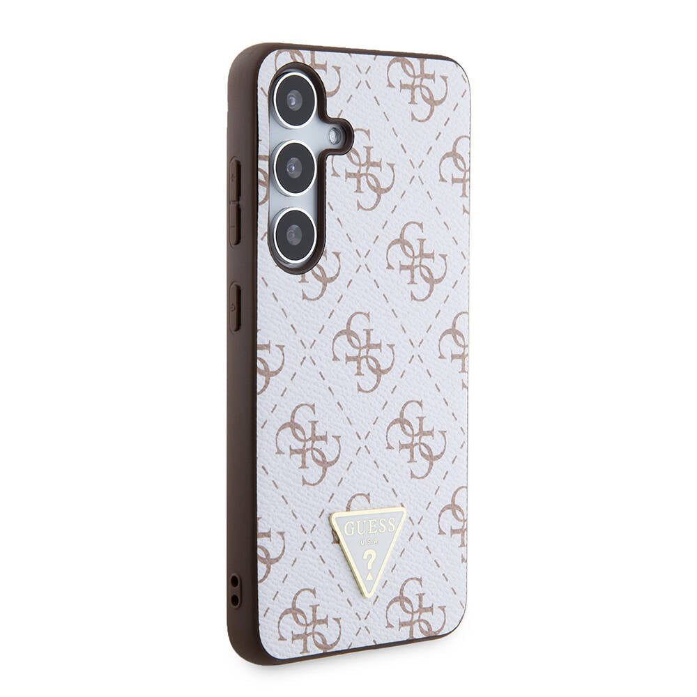 Case for Samsung Galaxy S24+ S926, Guess, 4G Triangle Logo, White