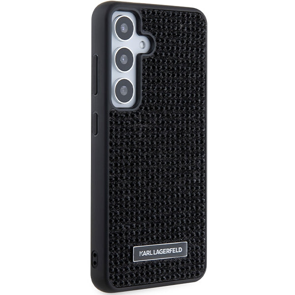 Case for Samsung Galaxy S24+ S926, Karl Lagerfeld, Rhinestone Metal Plate, Black