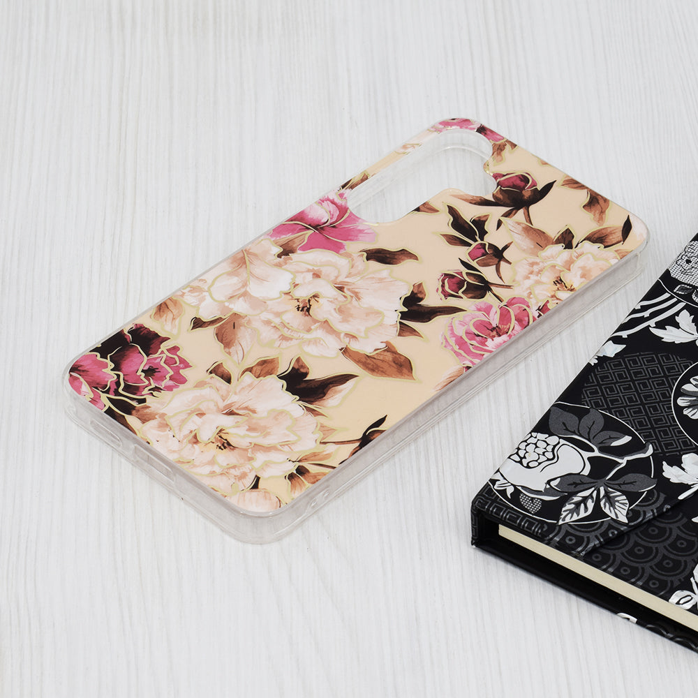 Custodia per Samsung Galaxy S24+ S926, Techsuit, Marble, Beige