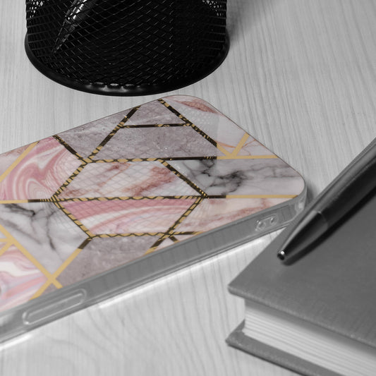 Custodia per Samsung Galaxy S24+ S926, Techsuit, Marble, Rosa