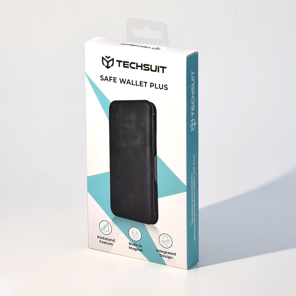 Custodia per Samsung Galaxy S24+ S926, Techsuit, Safe Wallet Plus, Nera