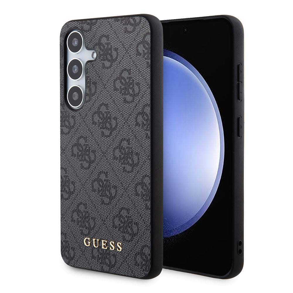 Custodia per Samsung Galaxy S24 S921, Guess, 4G Metal Gold Logo, Nera