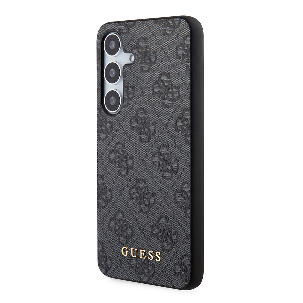 Custodia per Samsung Galaxy S24 S921, Guess, 4G Metal Gold Logo, Nera