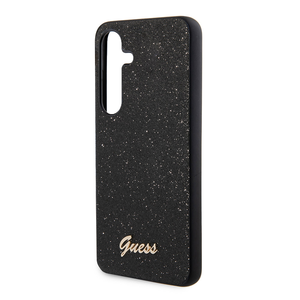 Custodia per Samsung Galaxy S24 S921, Guess, Glitter Script, Nera