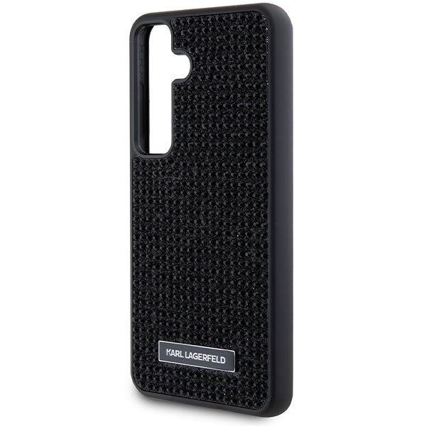 Custodia per Samsung Galaxy S24 S921, Karl Lagerfeld, Rhinestone Metal Plate, Nera