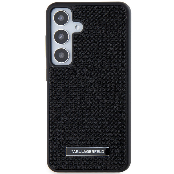 Custodia per Samsung Galaxy S24 S921, Karl Lagerfeld, Rhinestone Metal Plate, Nera