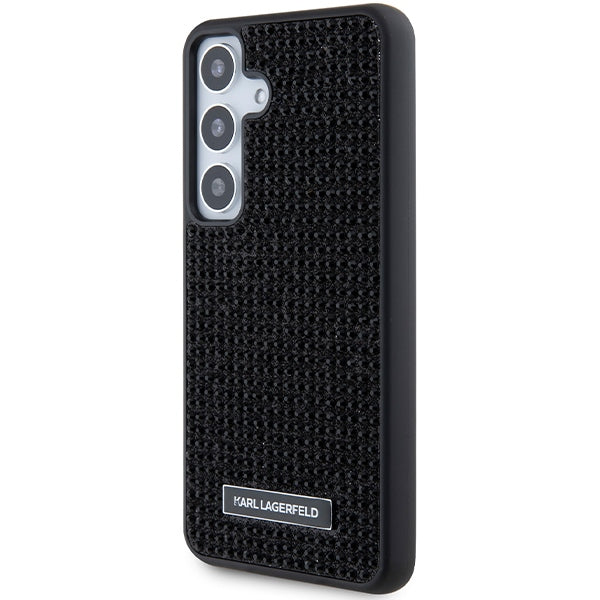Custodia per Samsung Galaxy S24 S921, Karl Lagerfeld, Rhinestone Metal Plate, Nera
