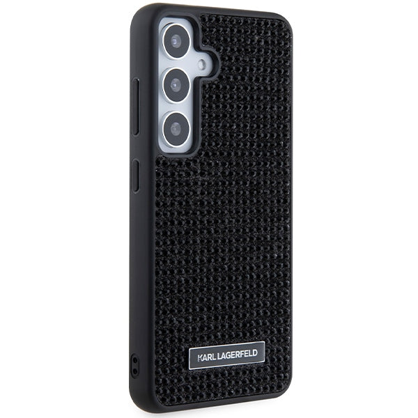 Custodia per Samsung Galaxy S24 S921, Karl Lagerfeld, Rhinestone Metal Plate, Nera