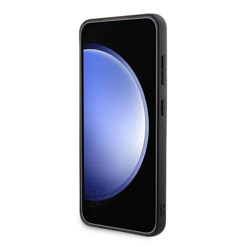 Custodia per Samsung Galaxy S24 S921, Karl Lagerfeld, Saffiano Karl & Choupette Metal, Nera