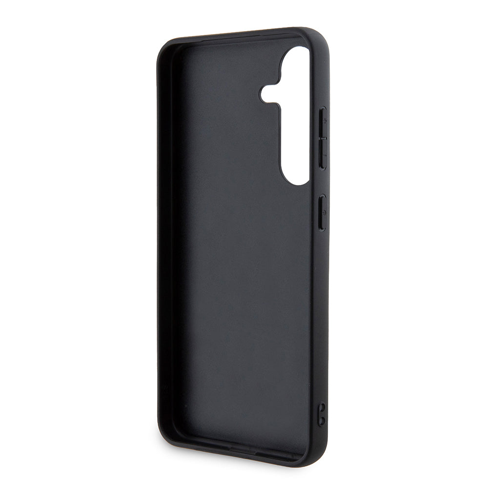 Custodia per Samsung Galaxy S24 S921, Karl Lagerfeld, Saffiano Karl & Choupette Metal, Nera