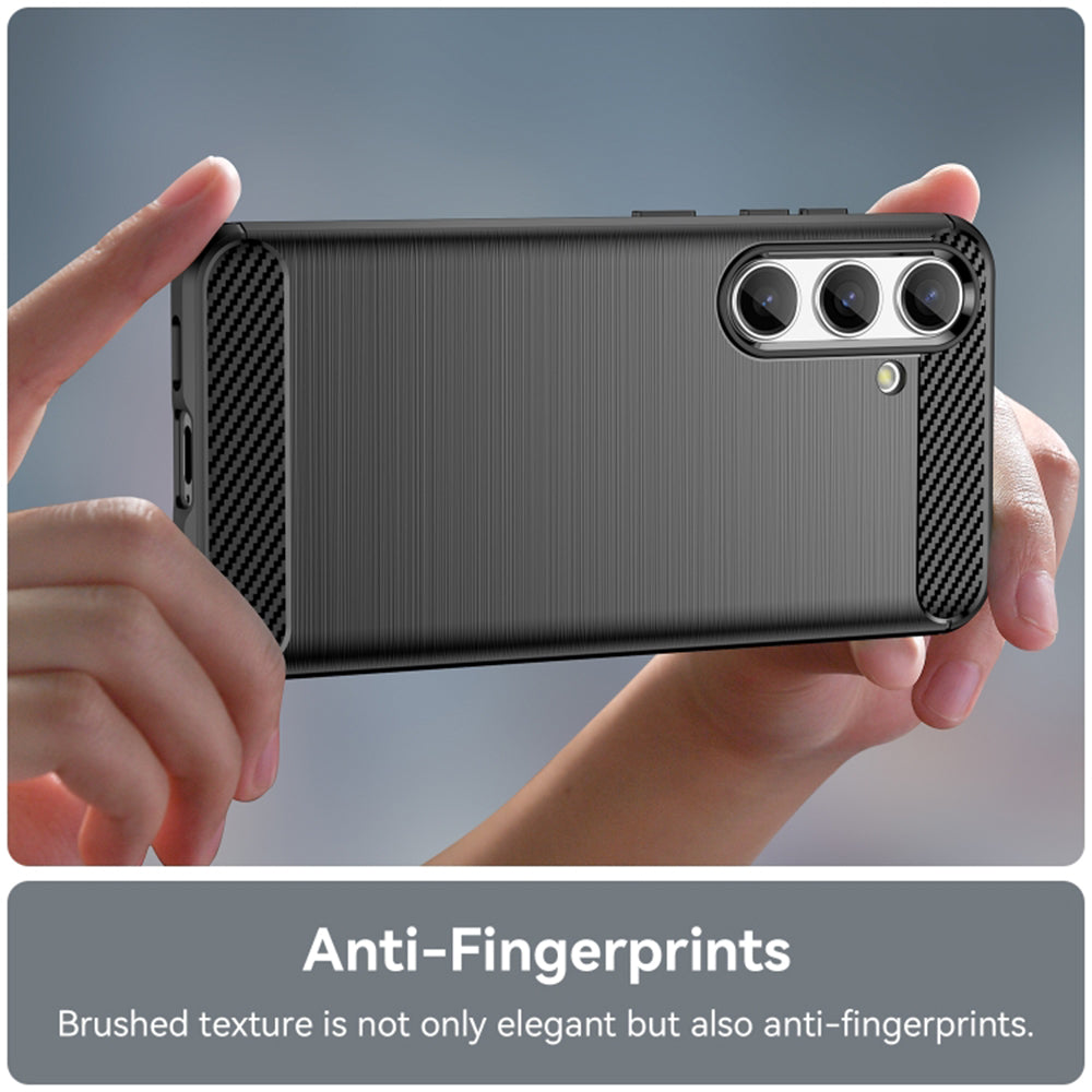 Custodia per Samsung Galaxy S24 S921, Techsuit, Carbonio, Nera