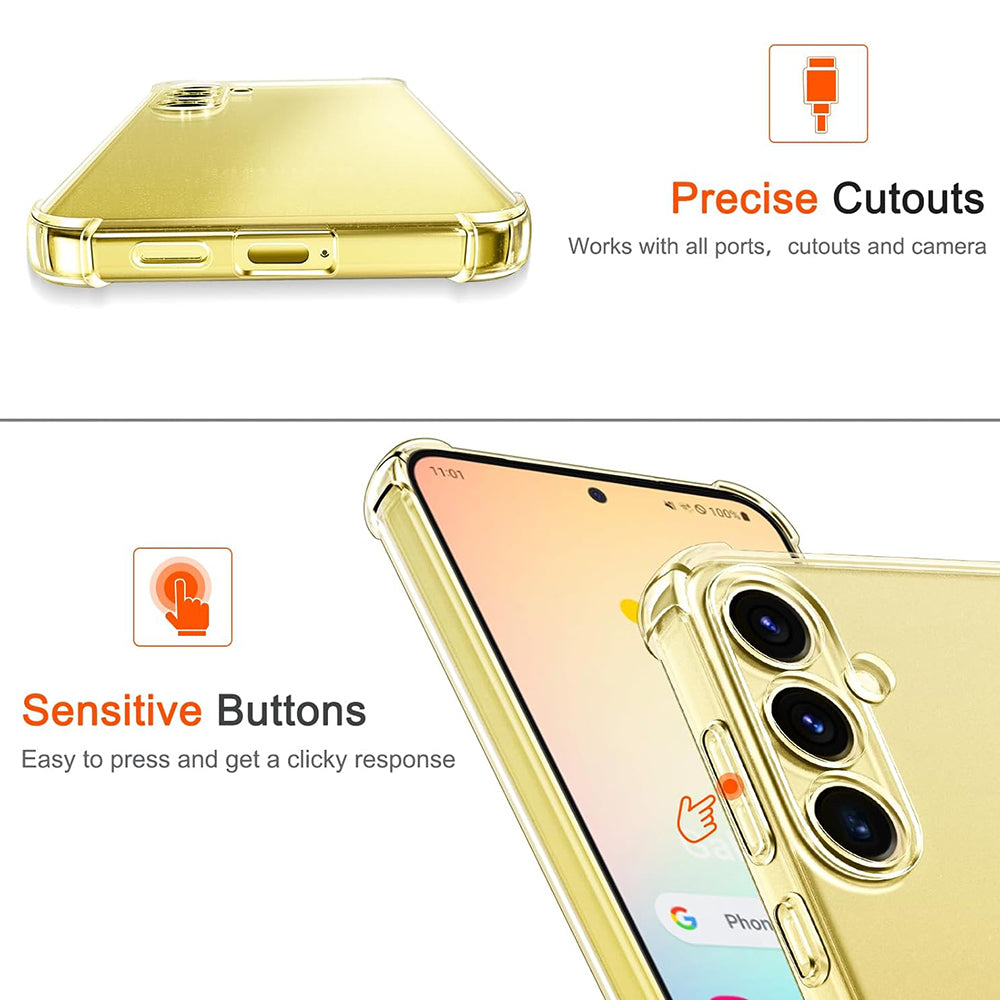 Custodia per Samsung Galaxy S24 S921, Techsuit, Shockproof Clear, Trasparente