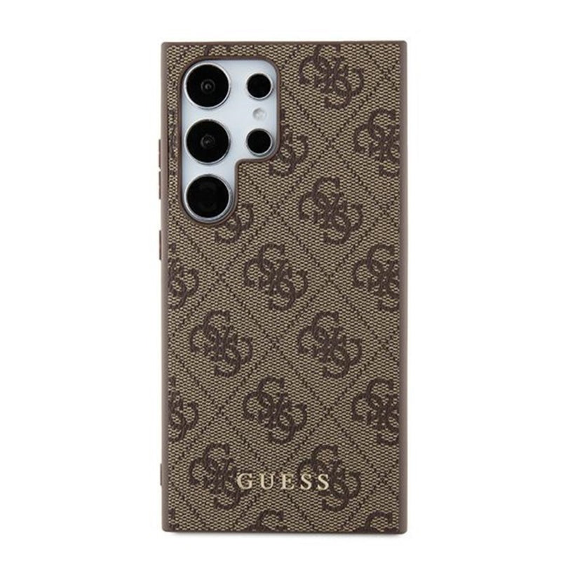 Custodia per Samsung Galaxy S24 Ultra S928, Guess, 4G Metal Gold Logo, Marrone