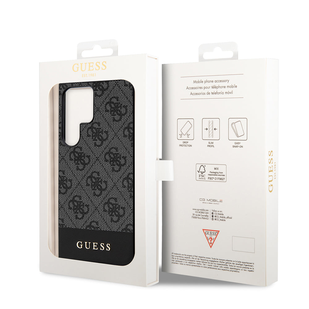 Custodia per Samsung Galaxy S24 Ultra S928, Guess, 4G Stripe, Nera