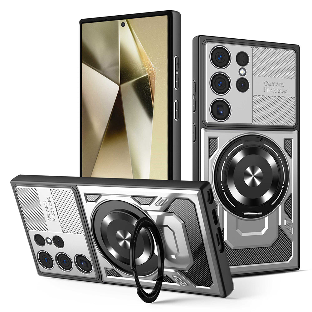 Custodia per Samsung Galaxy S24 Ultra S928, Techsuit, RuggedCam, Grigio