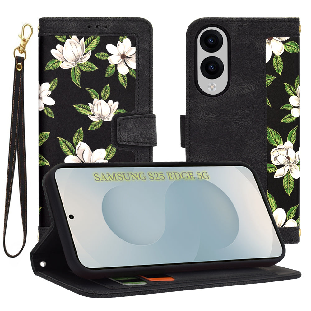 Custodia per Samsung Galaxy S25 Edge S937, Techsuit, FlipCraft, Nera