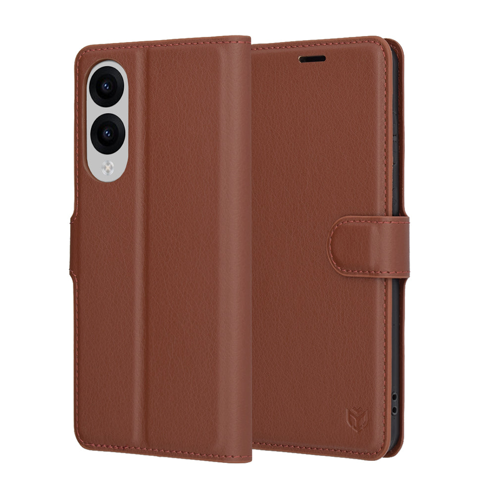 Custodia per Samsung Galaxy S25 Edge S937, Techsuit, Leather Folio, Marrone