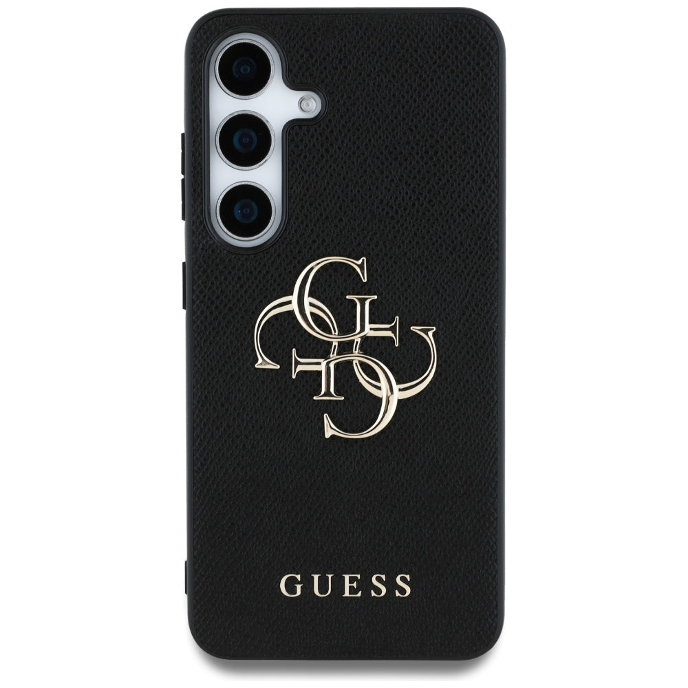 Custodia per Samsung Galaxy S25+ S936, Guess, 4G Grained Big and Classic Logo, Nera