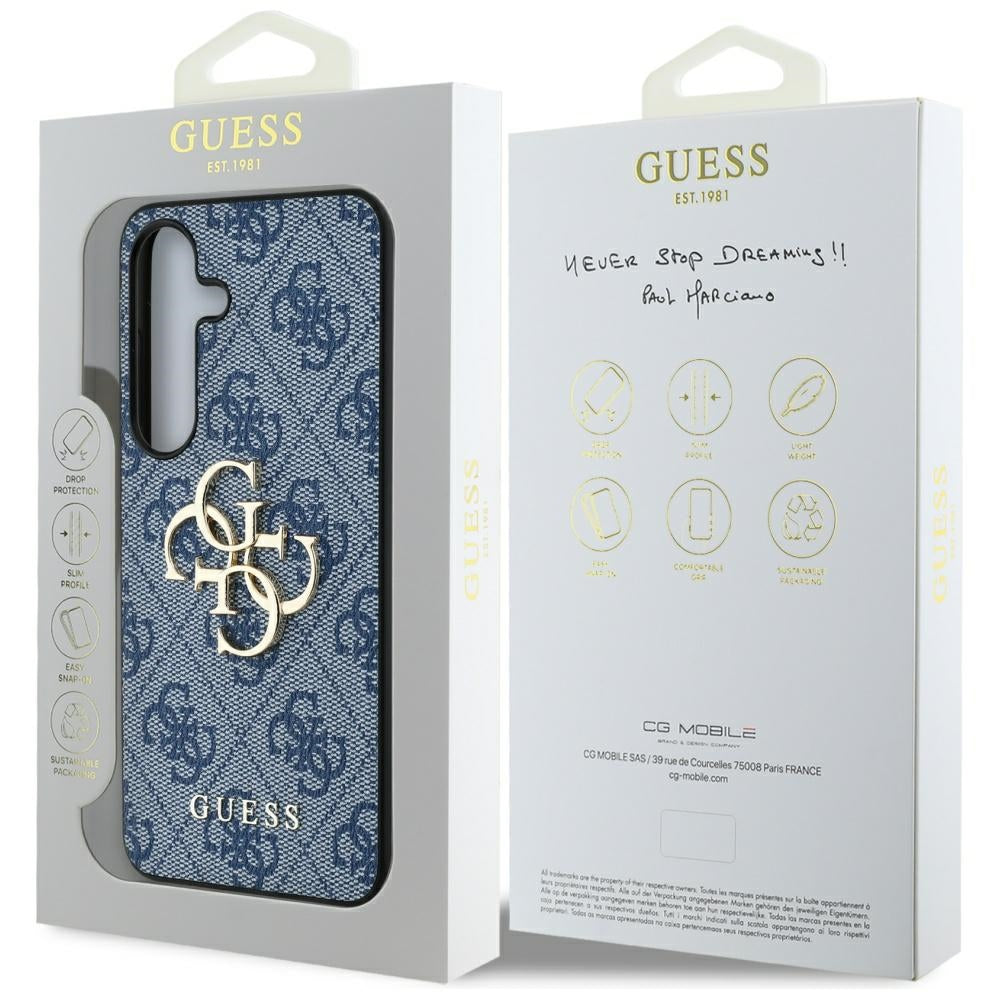 Custodia per Samsung Galaxy S25 S931, Guess, 4G Big Logo, Blu