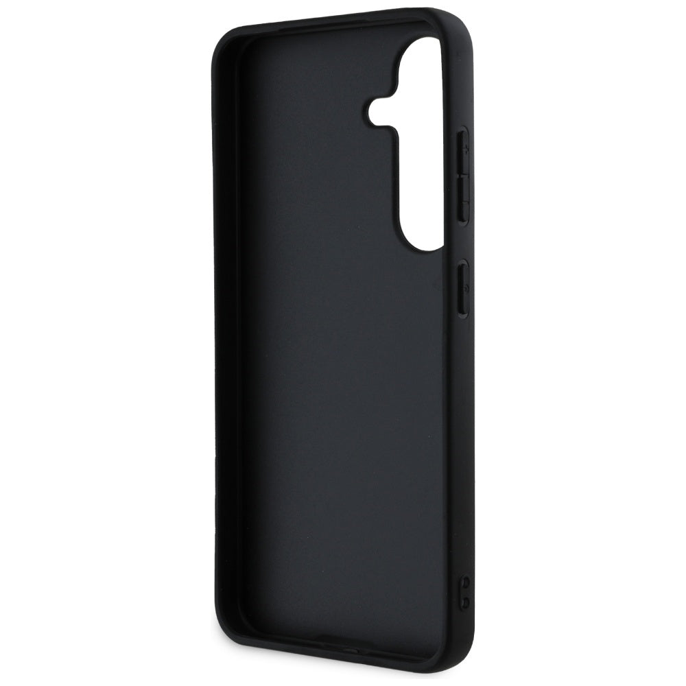 Custodia per Samsung Galaxy S25 S931, Guess, Grained Hot Stamp 4G Triangle, Nera