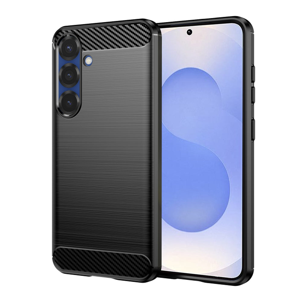 Custodia per Samsung Galaxy S25 S931, Techsuit, Carbonio, Nera
