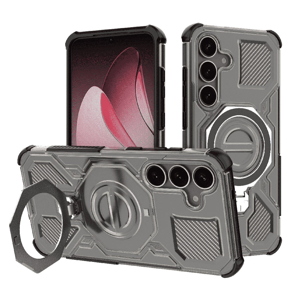 Custodia per Samsung Galaxy S25 S931, Techsuit, Carbon Shield Pro, Fumo