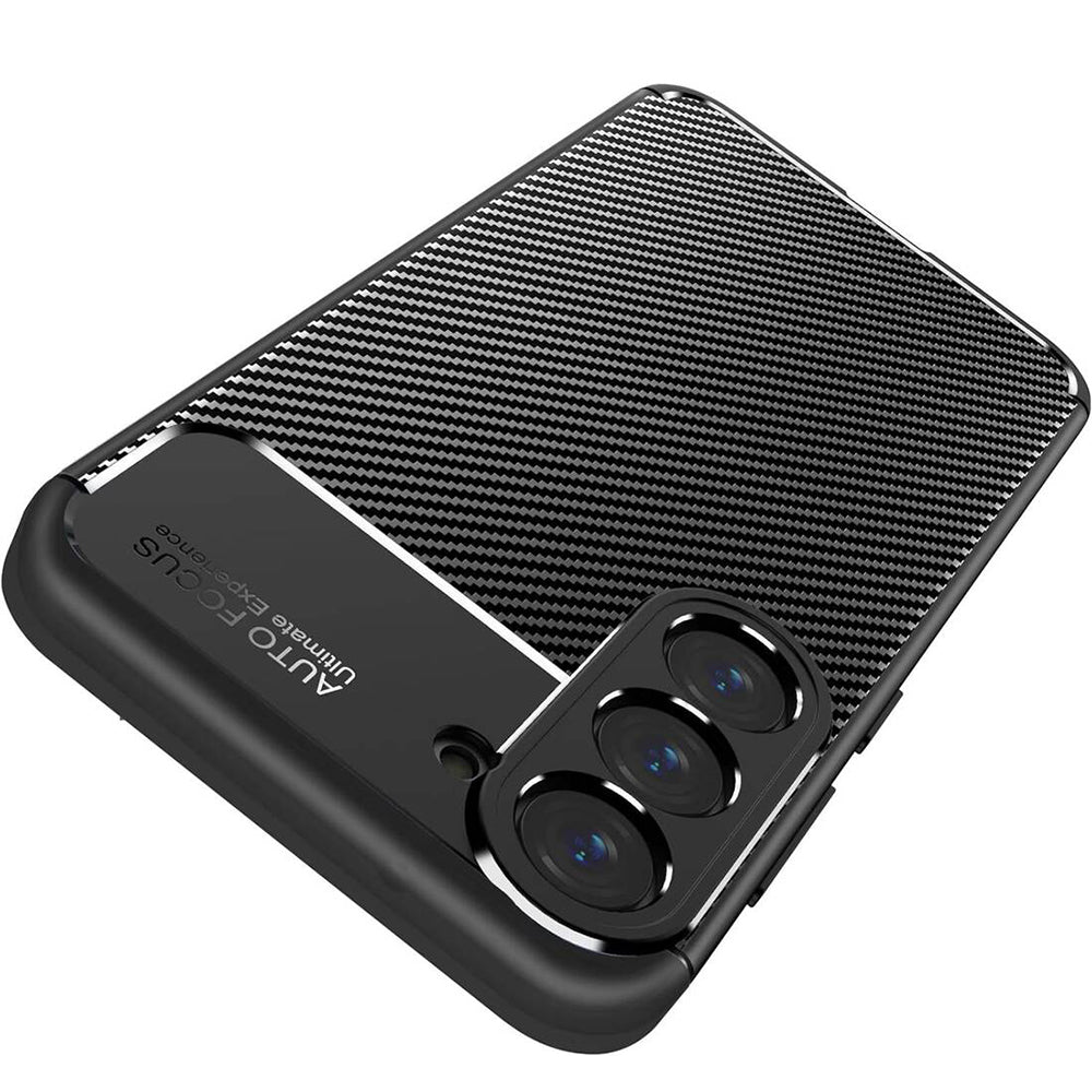 Custodia per Samsung Galaxy S25 S931, Techsuit, CarbonFiber, Nera