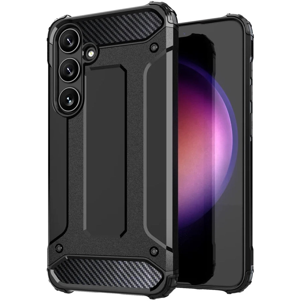 Custodia per Samsung Galaxy S25 S931, Techsuit, Hybrid Armor, Nera