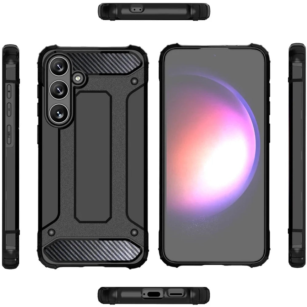 Custodia per Samsung Galaxy S25 S931, Techsuit, Hybrid Armor, Nera