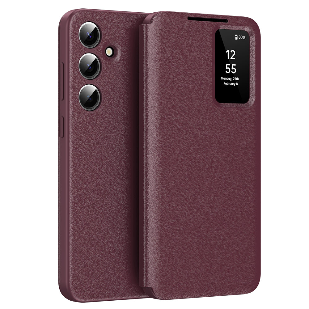 Custodia per Samsung Galaxy S25 S931, Techsuit, SmartView, Rossa