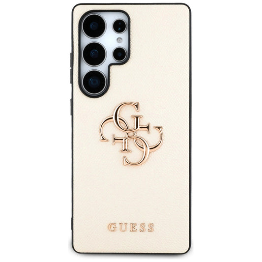 Custodia per Samsung Galaxy S25 Ultra S938, Guess, 4G Grained Big and Classic Logo, Beige