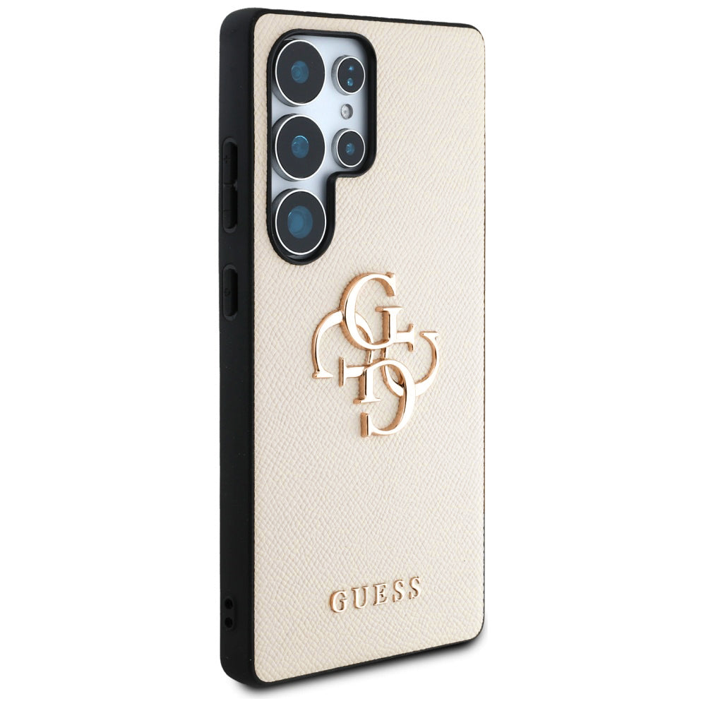 Case for Samsung Galaxy S25 Ultra S938, Guess, 4G Grained Big and Classic Logo, Beige