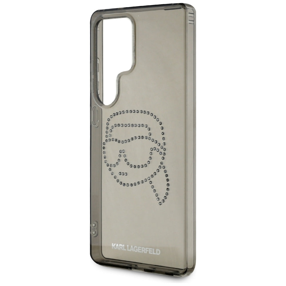 Custodia per Samsung Galaxy S25 Ultra S938, Karl Lagerfeld, IML Rhinestones Karl's Head, Nera