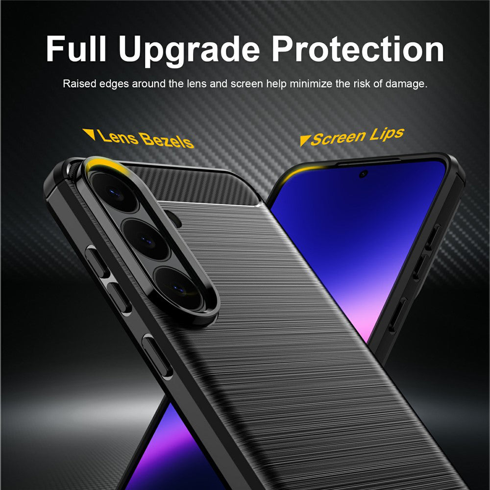 Custodia per Samsung Galaxy S26 FE S741 / S25 FE, Techsuit, Carbonio, Nera