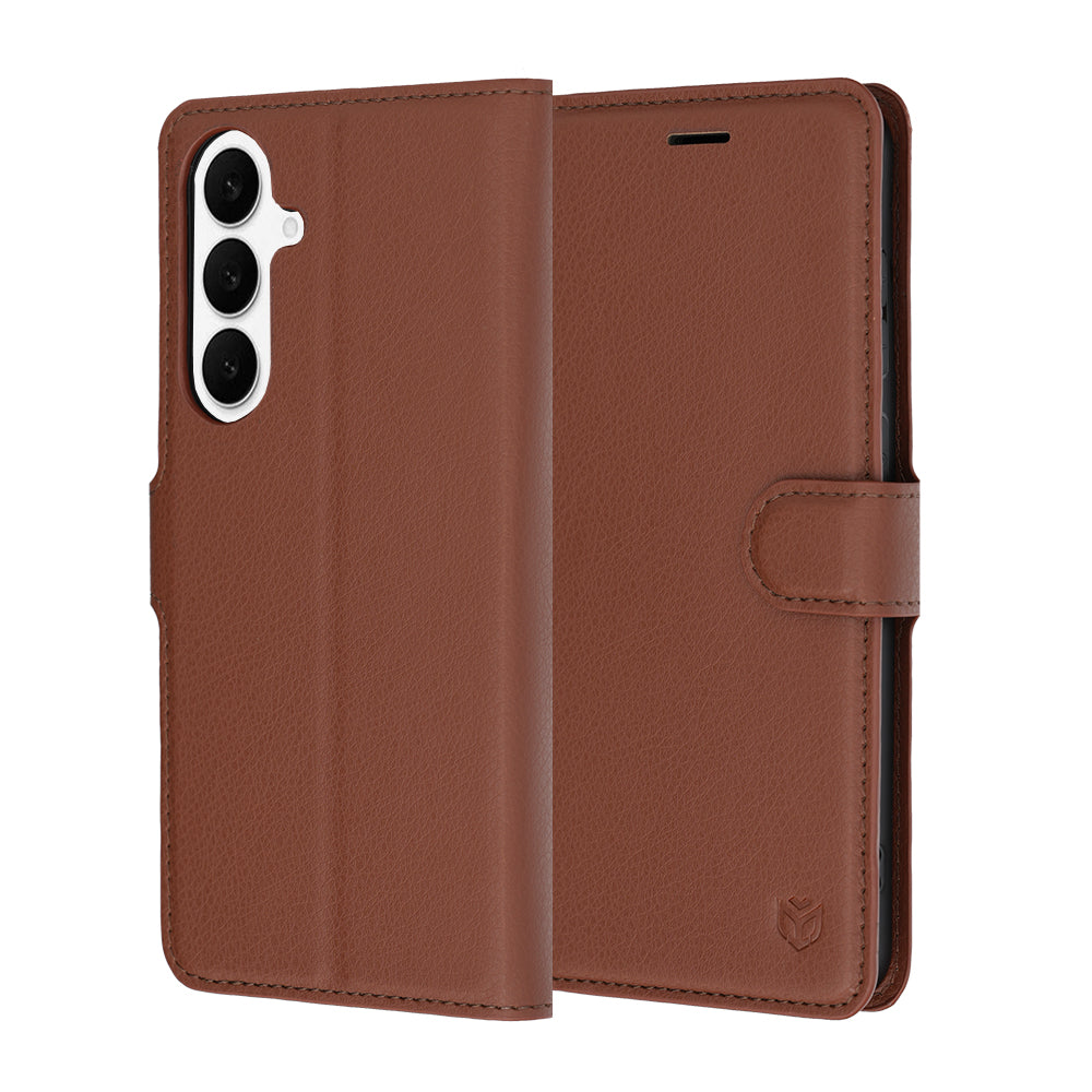 Custodia per Samsung Galaxy S26 FE S741 / S25 FE, Techsuit, Leather Folio, Marrone