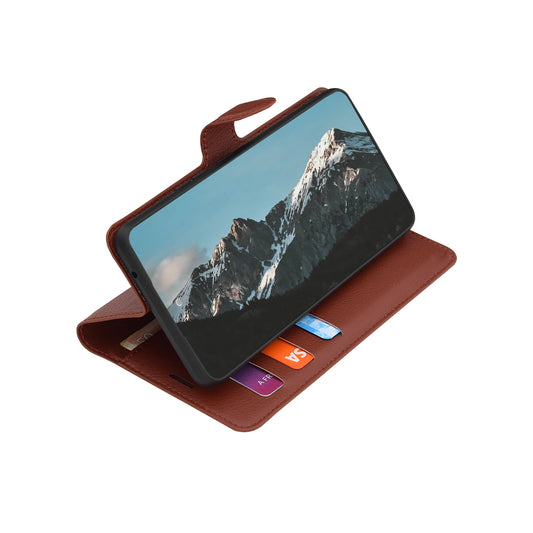 Custodia per Samsung Galaxy S26 FE / S25 FE, Techsuit, Leather Folio, Marrone