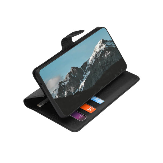 Custodia per Samsung Galaxy S26 FE / S25 FE, Techsuit, Leather Folio, Nera