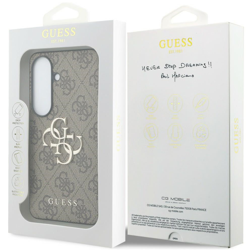 Custodia per Samsung Galaxy S26 S942, Guess, 4G Big Logo, Marrone