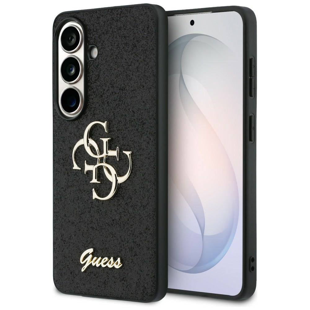 Custodia per Samsung Galaxy S26 S942, Guess, Fixed Glitter Big 4G Metal Frame, Nera