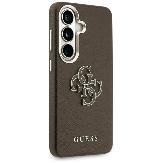Custodia per Samsung Galaxy S26 S942, Guess, 4G Grained Big and Classic Logo, Marrone