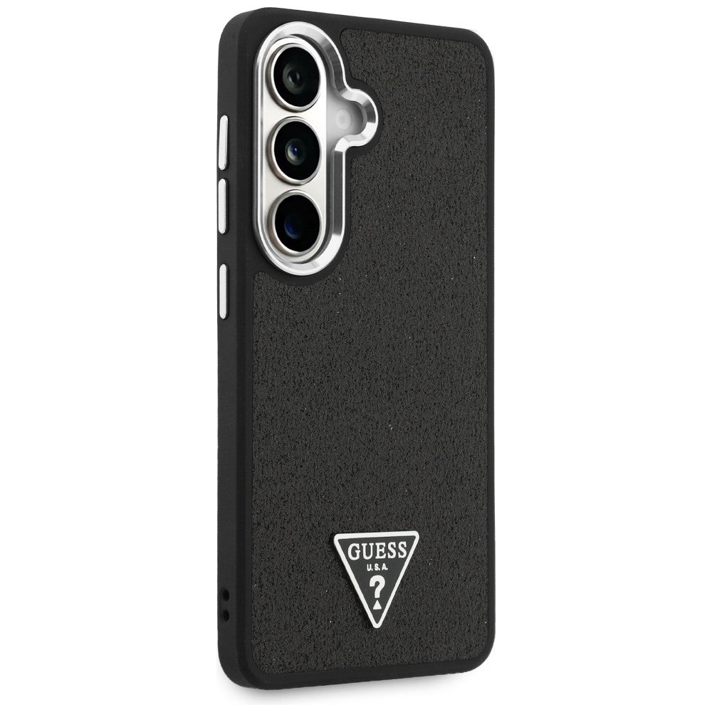 Custodia per Samsung Galaxy S26 S942, Guess, Fixed Glitter Triangle Logo, Nera