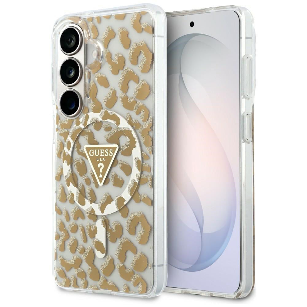 Custodia MagSafe per Samsung Galaxy S26 S942, Guess, IML Leopard Pattern, Marrone