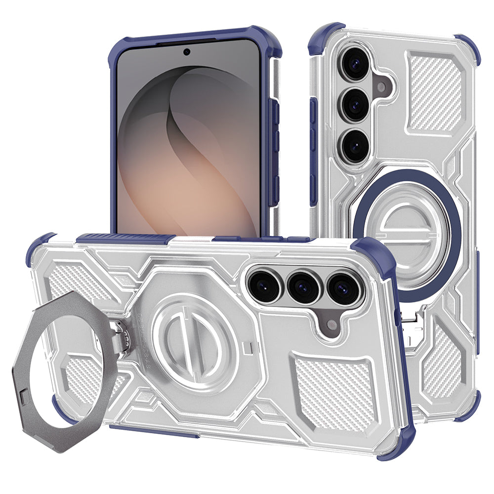 Custodia per Samsung Galaxy S26 S942, Techsuit, Carbon Shield Pro, Blu