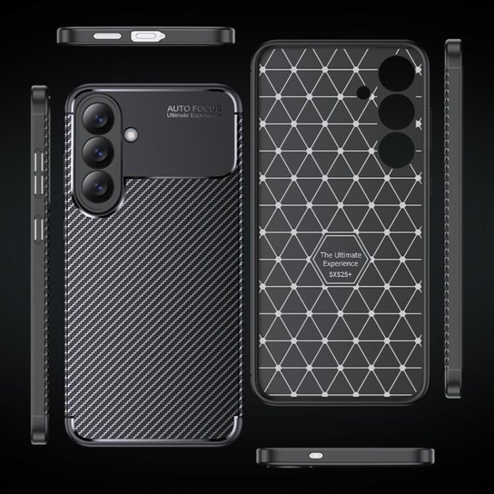 Custodia per Samsung Galaxy S26 S942, Techsuit, CarbonFiber, Nera