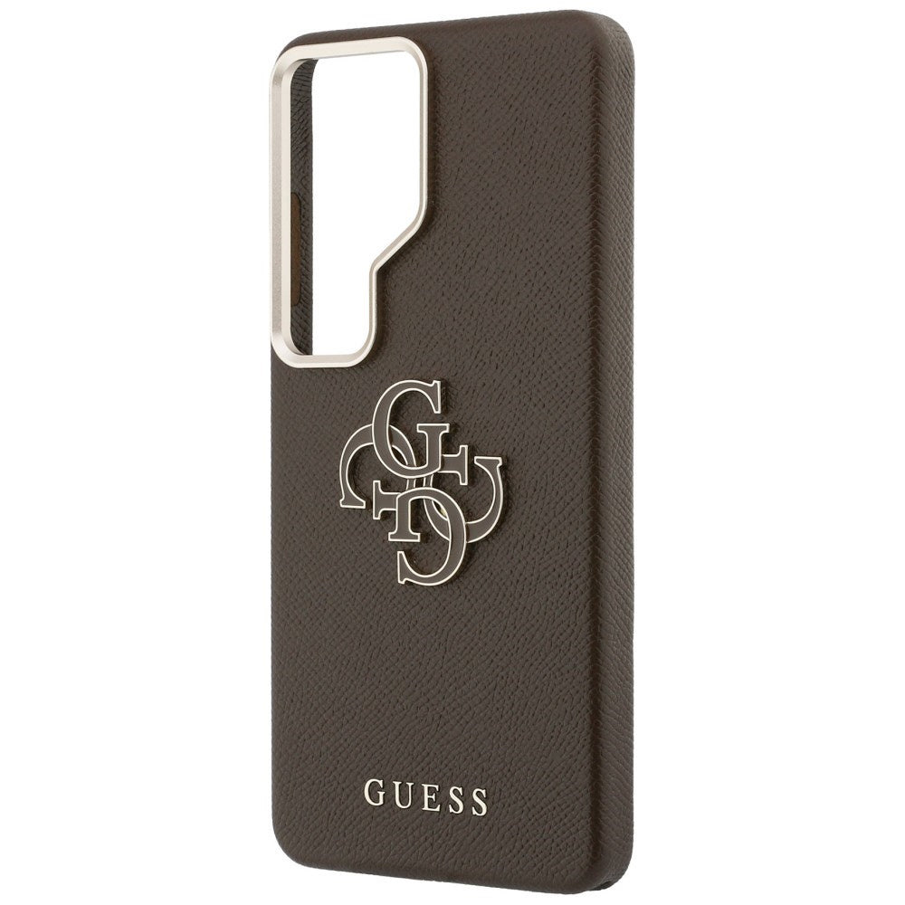Custodia per Samsung Galaxy S26 Ultra S948, Guess, 4G Grained Big and Classic Logo, Marrone