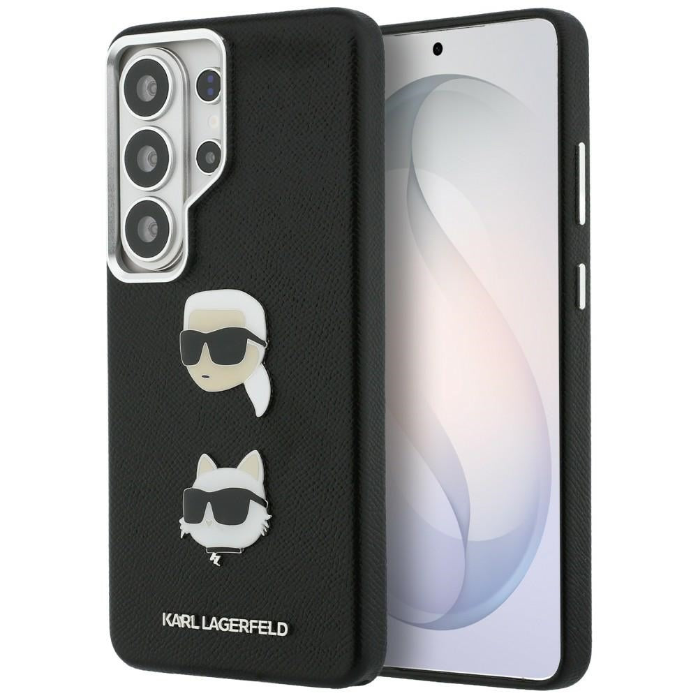 Custodia per Samsung Galaxy S26 Ultra S948, Karl Lagerfeld, Saffiano Karl & Choupette's Head Pin, Nera